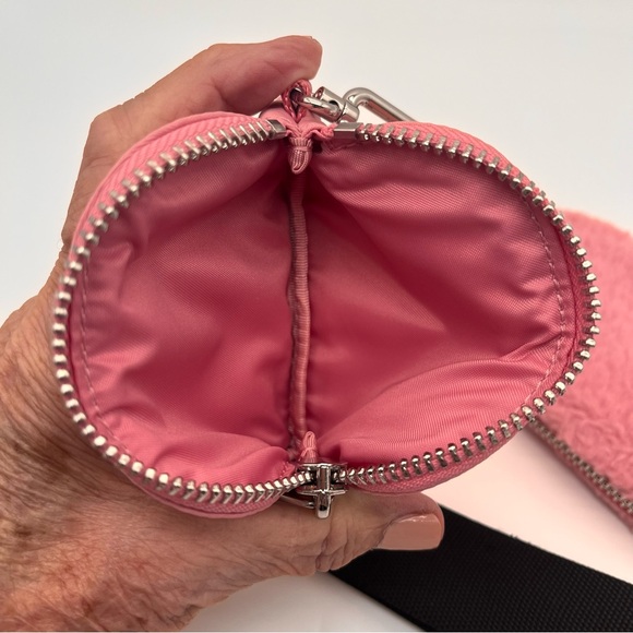 Lululemon Dual Pouch Wristlet Pink Plush Tide Fuzzy Keychain Zippered Pouches - Picture 4 of 7